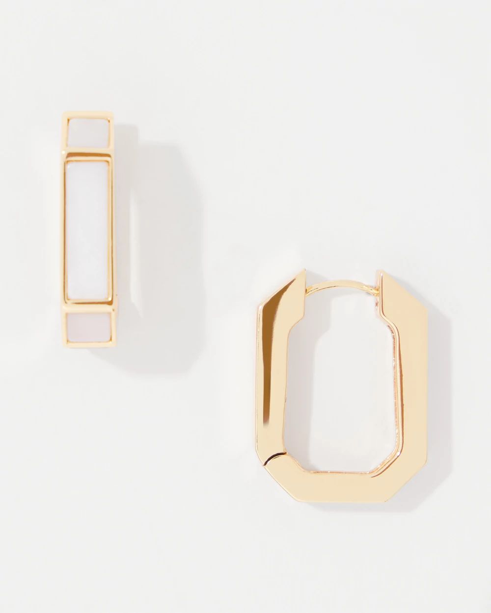 Mother of Pearl Huggie Earrings | White House Black Market